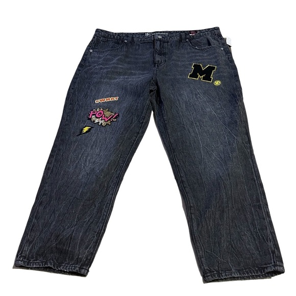 No Boundaries Women’s High Rise Patchwork Jeans Black Size 21 NWT - Picture 9 of 11